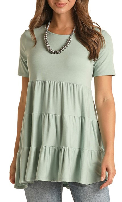 Panhandle Slim Women's Tiered Knit Top Mint