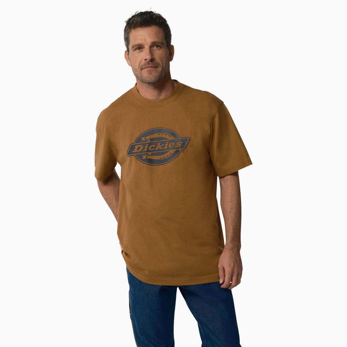 Dickies Men's Short Sleeve Heavyweight Logo T-shirt Brown duck