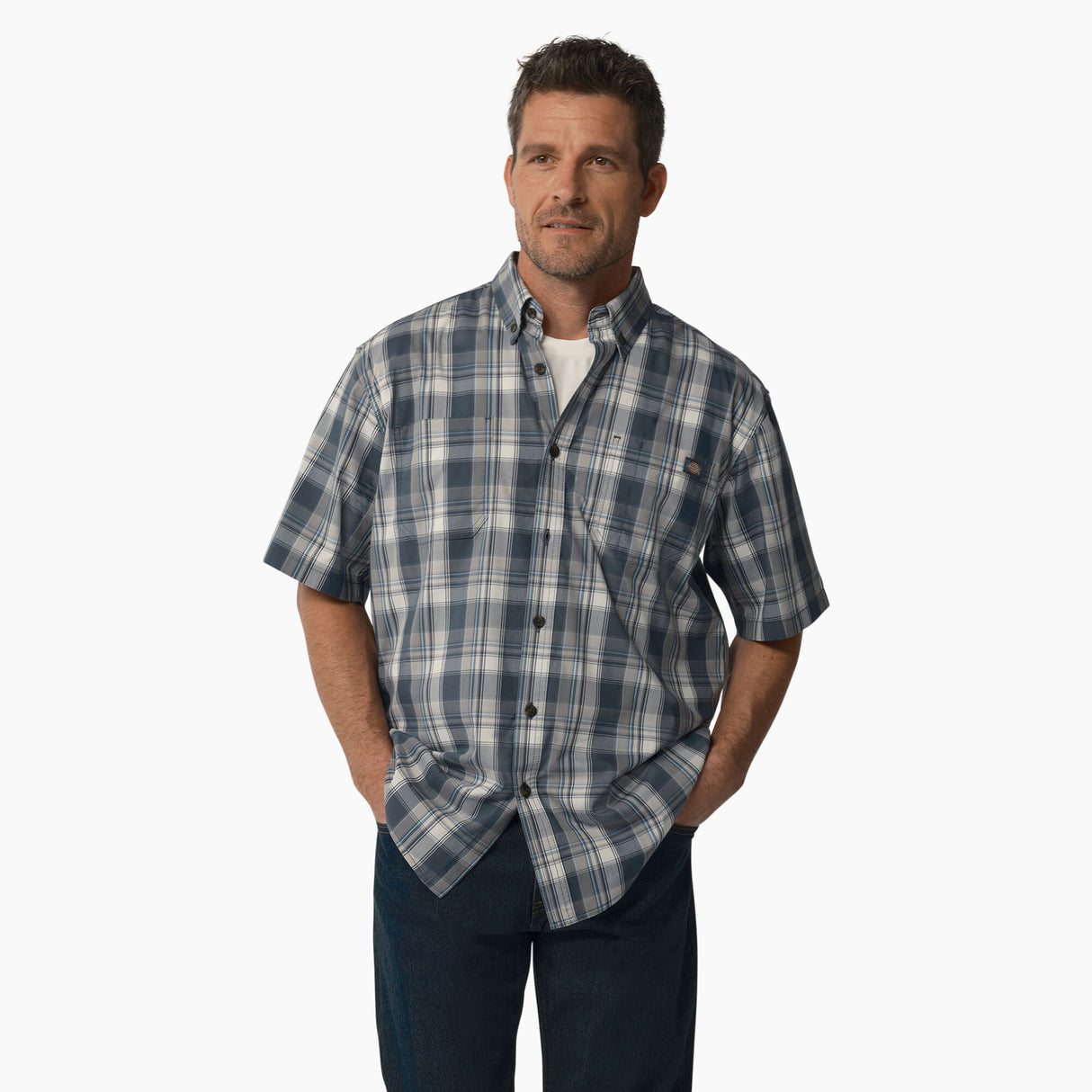 Dickies Men's Short Sleeve Woven Shirt Air force