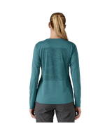 Patagonia W's Long Sleeve Capilene Cool Daily Graphic Shirt - Strataspire / Wetland Blue X-Dye