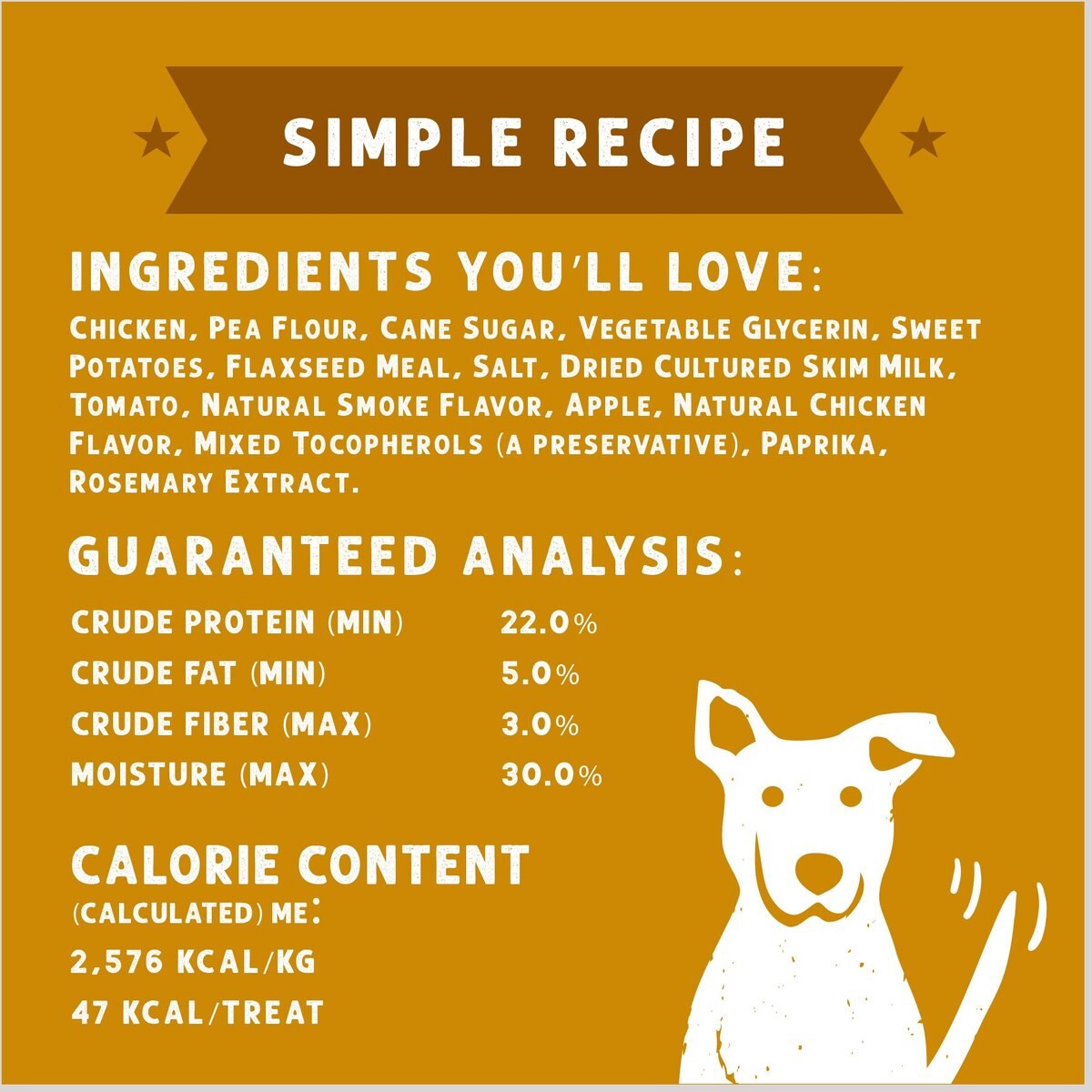 Cloudstar Wag More Bark Less BBQ Chicken Sliders Dog Treats - 8oz