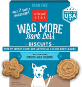 Cloudstar Wag More Bark Less Grain Free Oven Baked Dog Biscuits (Smooth Aged Cheddar) - 14oz