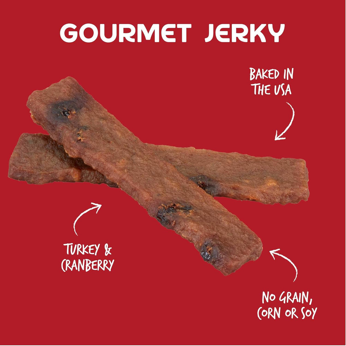 Cloudstar Wag More Bark Less Grain Free Turkey & Cranberry Jerky Dog Treats - 10oz