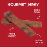 Cloudstar Wag More Bark Less Grain Free Turkey & Cranberry Jerky Dog Treats - 10oz