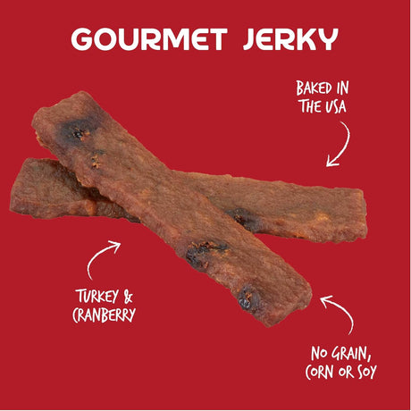 Cloudstar Wag More Bark Less Grain Free Turkey & Cranberry Jerky Dog Treats - 10oz