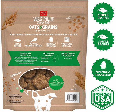 Cloudstar Wag More Bark Less Oven Baked Dog Biscuits (Chicken & Carrots) - 3lbs