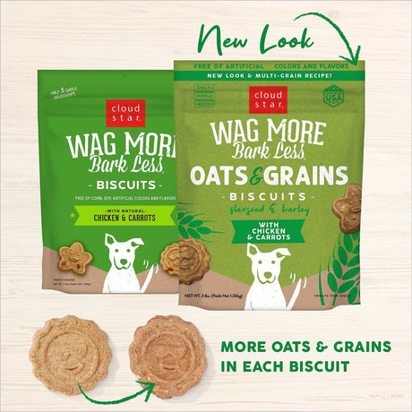 Cloudstar Wag More Bark Less Oven Baked Dog Biscuits (Chicken & Carrots) - 3lbs