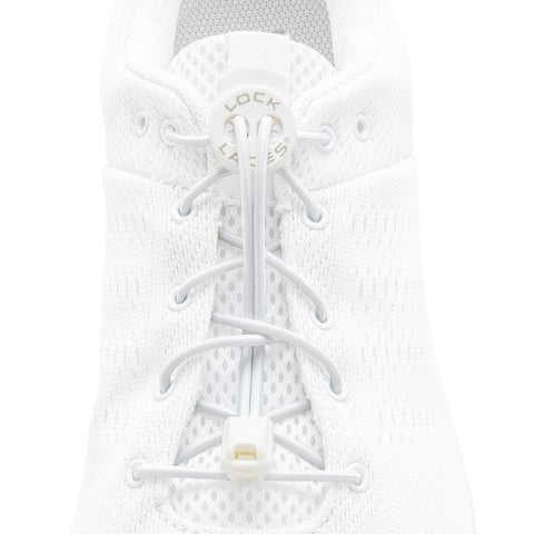 Lock Laces Solid No-Tie Shoelaces - Solid White Solid White