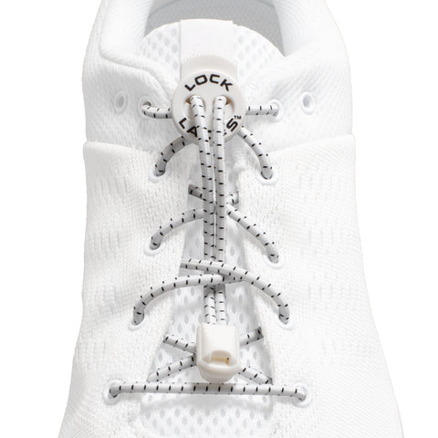 Lock Laces Original No-Tie Shoelaces - White White