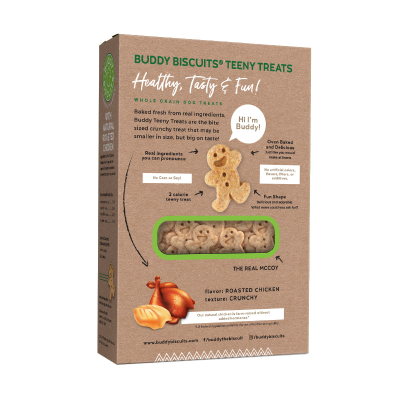 Buddy Biscuit Whole Grain Oven Baked Teeny Dog Treats (Roasted Chicken) - 8oz