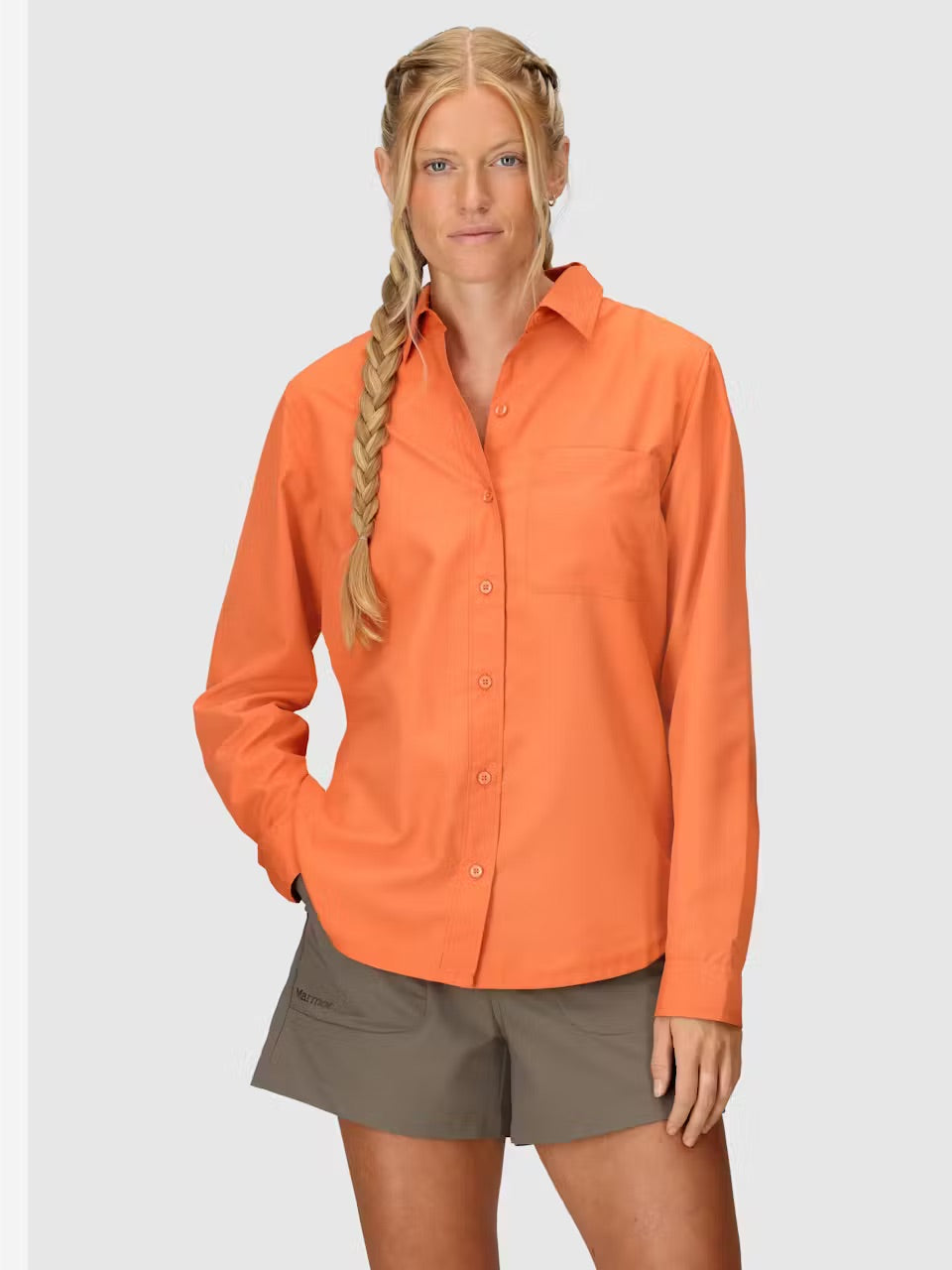 Marmot Womens AirExchange Long Sleeve Shirt UPF 40 - Pomelo Pomelo