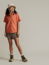 Marmot Womens AirExchange Novelty Short Sleeve Collared Shirt UPF 40 - Pomelo Mini Bloom