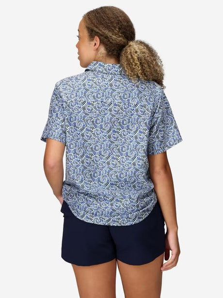 Marmot Womens AirExchange Perforated Short Sleeve Pattern Shirt - Vapor Sunburst