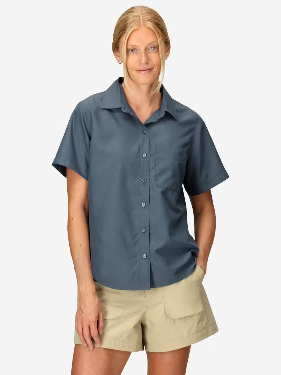 Marmot Womens AirExchange Short Sleeve Collared Shirt UPF 40 - Thunderhead Thunderhead