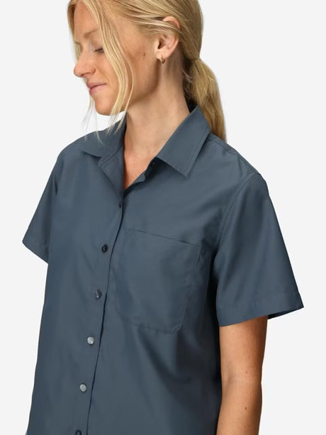 Marmot Womens AirExchange Short Sleeve Collared Shirt UPF 40 - Thunderhead