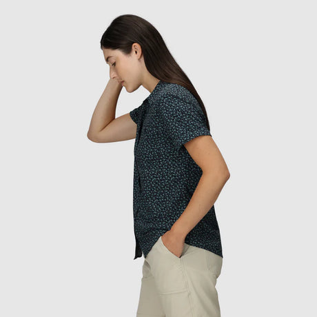 Outdoor Research Womens Astroman Short Sleeve Sun Shirt - Neptune Paintswipes