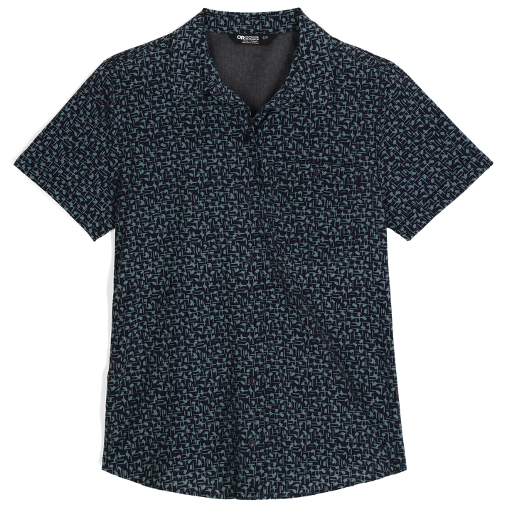 Outdoor Research Womens Astroman Short Sleeve Sun Shirt - Neptune Paintswipes