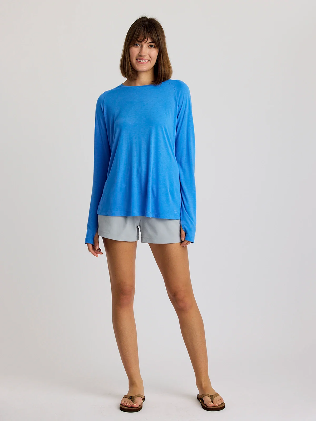 Free Fly Apparel Womens Bamboo Lightweight Long Sleeve II - Surf Blue