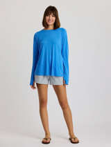 Free Fly Apparel Womens Bamboo Lightweight Long Sleeve II - Surf Blue