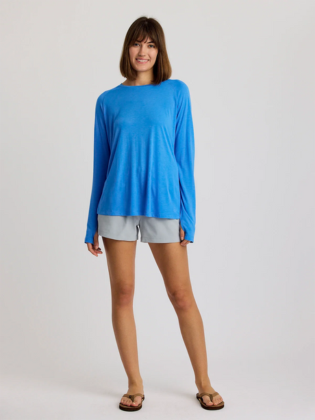 Free Fly Apparel Womens Bamboo Lightweight Long Sleeve II - Surf Blue