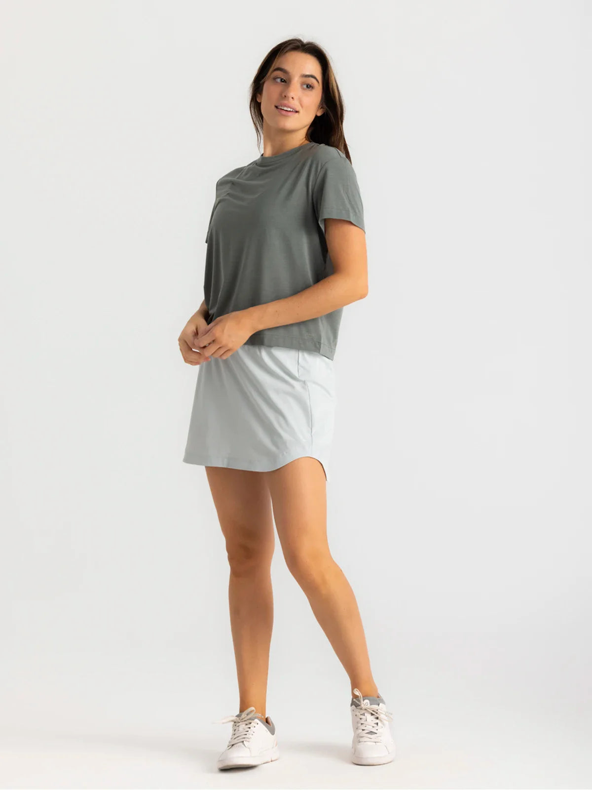 Free Fly Apparel Womens Bamboo Lined Active Breeze Skort - 15 - Sky Gray