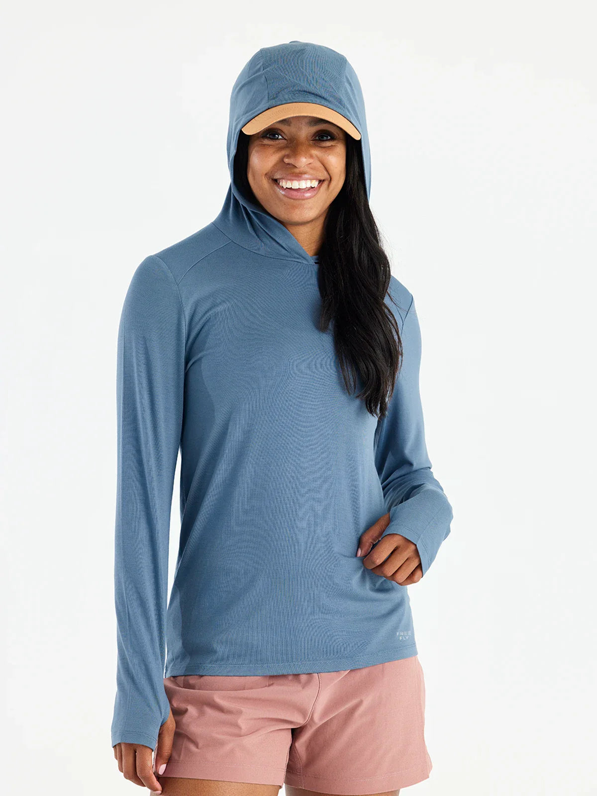 Free Fly Apparel Womens Bamboo Shade Hoodie II - Slate Blue