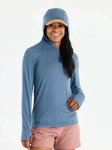 Free Fly Apparel Womens Bamboo Shade Hoodie II - Slate Blue