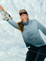 Free Fly Apparel Womens Bamboo Shade Hoodie II - Slate Blue