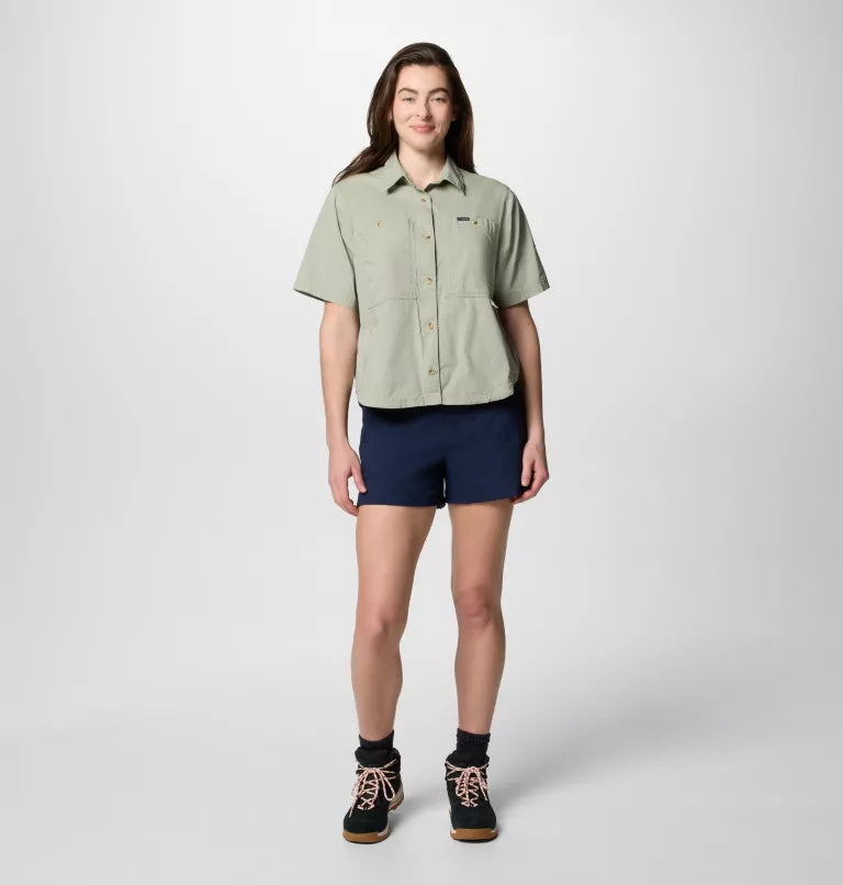 Columbia Womens Brea Falls Woven Short Sleeve Shirt - Safari