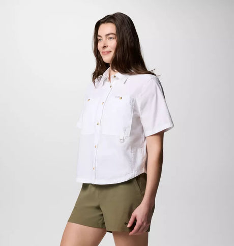 Columbia Womens Brea Falls Woven Short Sleeve Shirt - White