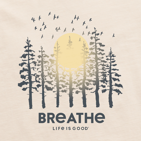 Life Is Good Women&#39;s Breathe Forest Crusher-FLEX Hoodie Tunic - Putty White
