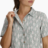Royal Robbins Womens Camino Pucker Short Sleeve - Summer Sky Fish Print