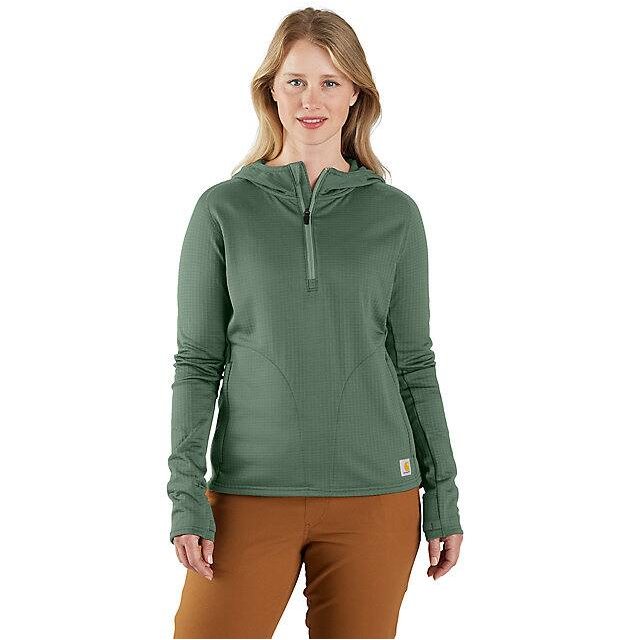 Carhartt Women's Force Relaxed Fit Half-Zip Hooded T-Shirt - Frosted Balsam