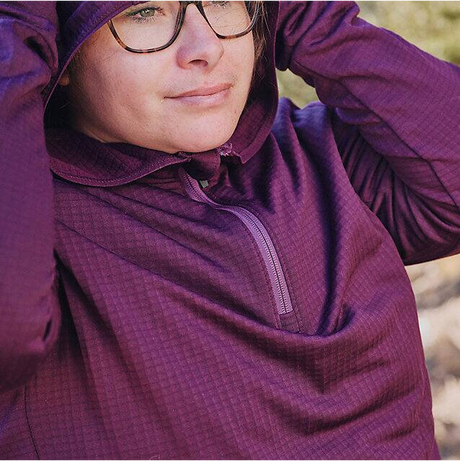 Carhartt Women's Force Relaxed Fit Half-Zip Hooded T-Shirt - Frosted Balsam