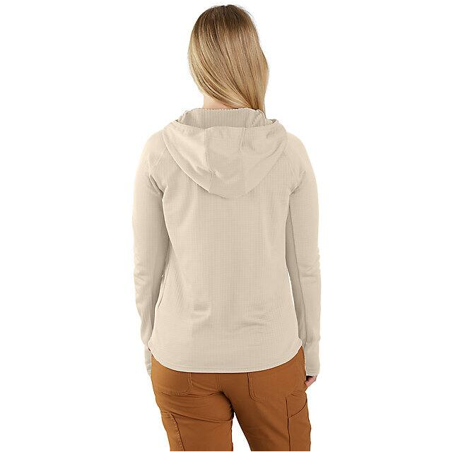 Women's Carhartt Force Relaxed Fit Half-Zip Hooded T-Shirt - Oat Milk