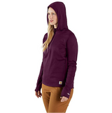 Women's Carhartt Force Relaxed Fit Half-Zip Hooded T-Shirt - Oat Milk