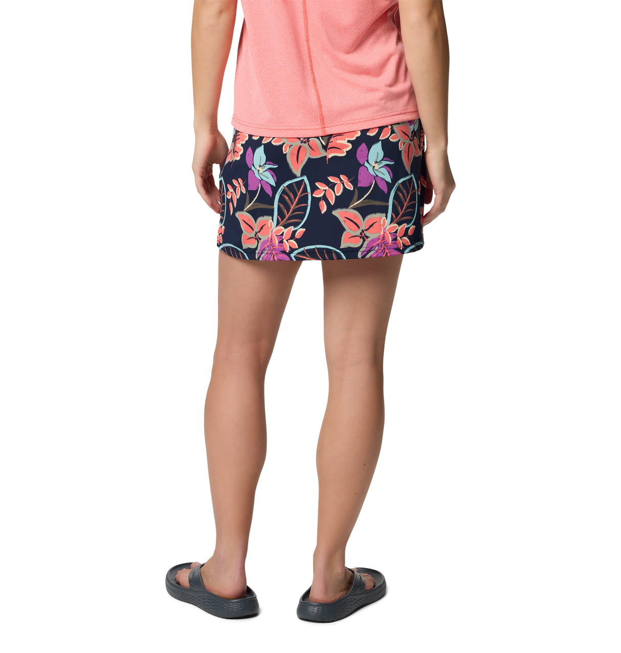 Columbia Womens Chill River Printed Skort - Hot Coral Pasteled