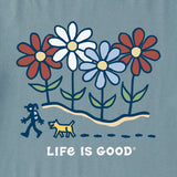 Life Is Good Womens Daisy Hike Short Sleeve Crusher Tee - Smoky Blue