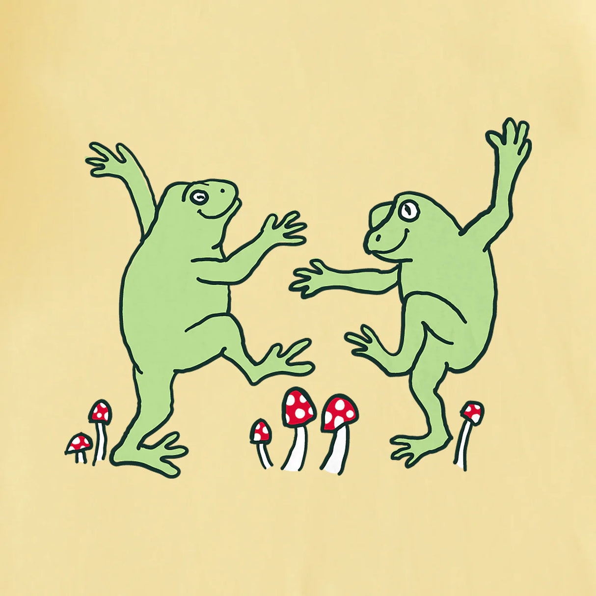 Life Is Good Womens Dancing Frogs Short Sleeve Crusher-LITE Tee - Sandy Yellow