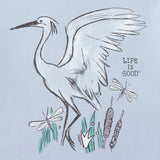 Life Is Good Womens Egret Short Sleeve Crusher Tee - Glacier Blue