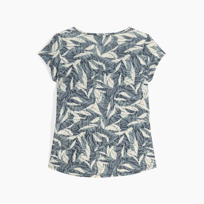 Royal Robbins Womens Featherweight Tee - Deep Blue Presidio Print