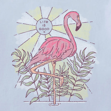 Life Is Good Womens Flamingo Short Sleeve Crusher-LITE Tee - Glacier Blue