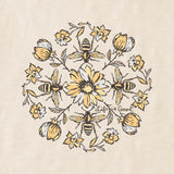 Life Is Good Womens Floral Bee Mandala Easy Fit Slub Tee - Putty White