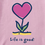 Life Is Good Womens Flowering Heart Short Sleeve Crusher-LITE Tee - Violet Purple