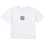 Life Is Good Womens Nice Daisy Short Sleeve Boxy Short Sleeve Crusher Tee - Cloud White