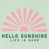 Life Is Good Womens Hello Sunshine Sun Short Sleeve Crusher Vee - Sage Green