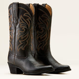 Ariat Women's Heritage J Toe Stretchfit Western Boot - Black Deertan