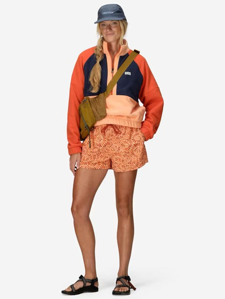 Marmot Womens Juniper Springs Quick-Dry Short 3in UPF 50 - Fresh Apricot Sunburst