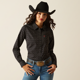 Ariat Women's Kirby Stretch Shirt - Black Gia Geo Print