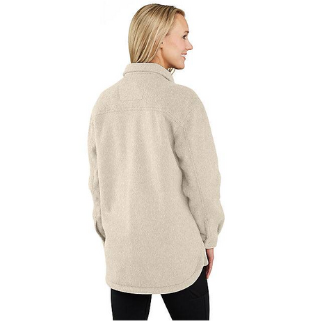 Carhartt Women's Loose Fit Brushed Fleece Shirt Jacket - Oat Milk Heather